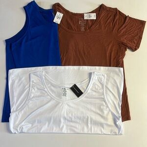 *Lot of 3 NWT Ashley Stewart Basic Knit Cami and Basic Stretch Jersey Tee 22/24